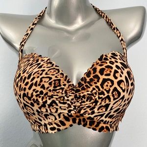 Victorias Secret Nwt Leopard Zuma Getaway Scalloped Underwire Bikini Top 32D